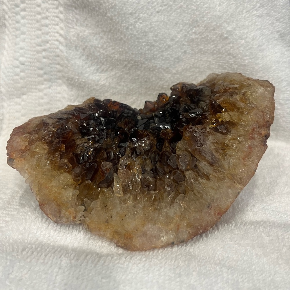 Natural Brown Crystal Geode Home Accent